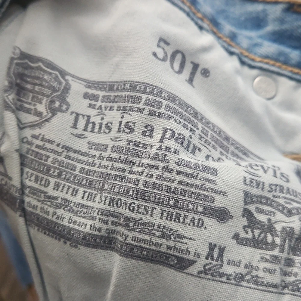 Levi's Light Blue Jean Shorts Frayed Hem